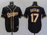 Men's Los Angeles Dodgers #17 Shohei Ohtani Black Stitched Baseball Jersey