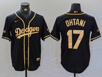 Men's Los Angeles Dodgers #17 Shohei Ohtani Black Stitched Baseball Jersey