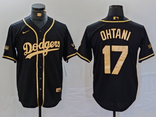 Men's Los Angeles Dodgers #17 Shohei Ohtani Black Stitched Baseball Jersey