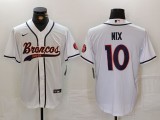 Men's Denver Broncos #10 Bo Nix White 2024 Baseball Stitched Football Jersey