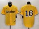 Men's Boston Red Sox #16 Jarren Duran Gold City Connect Stitched Jersey