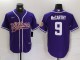Men's Minnesota Vikings #9 J.J. McCarthy Purple Cool Base Stitched Baseball Jersey