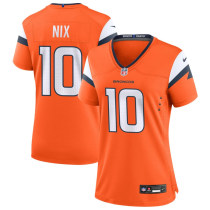 Women Denver Broncos #10 Bo Nix Orange 2024 F.U.S.E. Vapor Limited Stitched Football Jersey