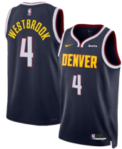 Men's Denver Nuggets #4 Russell Westbrook Navy 2024 Icon Edition Stitched Jersey