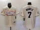 Men's New York Yankees #3 Babe Ruth Cream Baseball Jersey