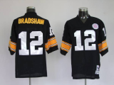 Terry Bradshaw Jersey: Reebook 1975 throwback #12 Pittsburgh Steelers Jersey in Black