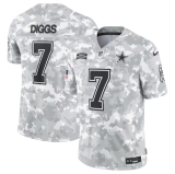 Men's Dallas Cowboys #7 Trevon Diggs Arctic Camo 2024 F.U.S.E. Salute to Service Jersey