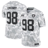 Men's Las Vegas Raiders #98 Maxx Crosby Arctic Camo 2024 F.U.S.E. Salute to Service Jersey