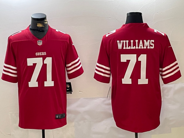 Men's San Francisco 49ers #71 Trent Williams Red New Scarlet Vapor Untouchable Limited Jersey