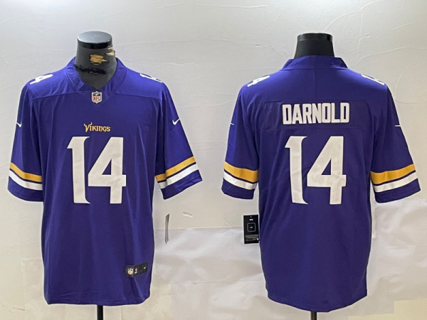 Men's Minnesota Vikings #14 Sam Darnold Purple Vapor Limited Jersey
