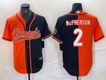 Men's Cincinnati Bengals #2 Evan McPherson Split Baseball Jersey