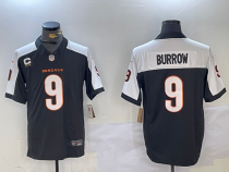 Men's Cincinnati Bengals #9 Joe Burrow Black 2024 F.U.S.E Vapor Untouchable Limited Jersey
