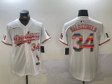 Men's Los Angeles Dodgers #34 Toro Valenzuela Mexico White Cool Base Stitched Baseball Jersey