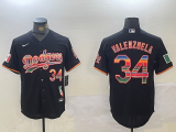 Men's Los Angeles Dodgers #34 Toro Valenzuela Mexico Black Cool Base Stitched Baseball Jersey