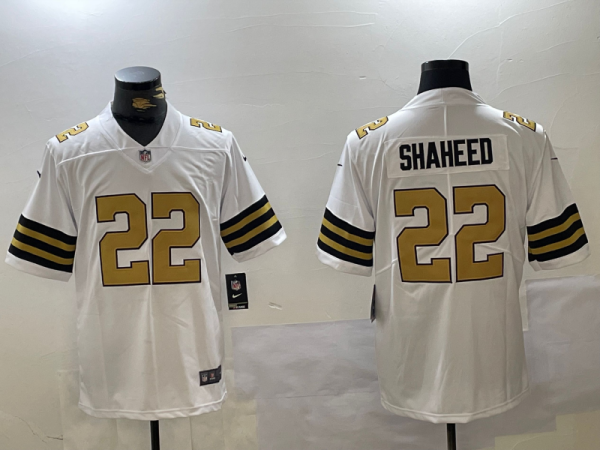 Men's New Orleans Saints #22 Shaheed White Color Rush Limited Jersey