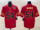 Men's San Francisco 49ers #54 Fred Warner Red With 75th Anniversary Patch Jersey