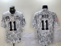 Men's Green Bay Packers #11 Jayden Reed Arctic Camo 2024 F.U.S.E. Salute to Service Jersey