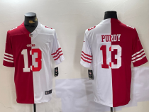 Men's San Francisco 49ers #13 Brock Purdy Red/White Split Vapor Untouchable Limited Jersey