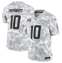 Men's Los Angeles Chargers #10 Justin Herbert Arctic Camo 2024 F.U.S.E. Salute to Service Jersey