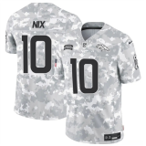 Men's Denver Broncos #10 Bo Nix Arctic Camo 2024 F.U.S.E. Salute to Service Limited Jersey