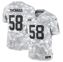 Men's Kansas City Chiefs #58 Derrick Thomas Arctic Camo 2024 F.U.S.E. Salute to Service Jersey