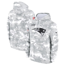 Men's New England Patriots 2024 Arctic Camo Salute to Service Club Fleece Pullover