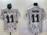 Men's Philadelphia Eagles #11 A. J. Brown Arctic Camo 2024 F.U.S.E. Salute to Service Jersey