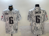 Men's Philadelphia Eagles #6 DeVonta Smith Arctic Camo 2024 F.U.S.E. Salute to Service Jersey