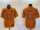 Men's Tampa Bay Buccaneers #12 Tom Brady 2023 Brown Salute To Service Limited Jersey