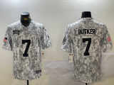 Men’s Kansas City Chiefs #7 Butker Arctic Camo 2024 F.U.S.E. Salute to Service Jersey