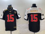 Men's Kansas City Chiefs #15 Patrick Mahomes Black 2023 F.U.S.E With Super Bowl Patch Vapor Untouchable Limited Jersey