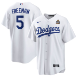 Men's Los Angeles Dodgers #5 Freddie Freeman White 2024 World Series Jersey