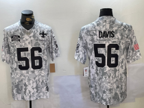 Men's New Orleans Saints #56 Davis Arctic Camo 2024 F.U.S.E. Salute to Service Jersey