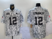 Men's Dallas Cowboys #12 Staubach Arctic Camo 2024 F.U.S.E. Salute to Service Jersey
