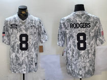 Men's New York Jets #8 Aaron Rodgers Arctic Camo 2024 F.U.S.E. Salute to Service Jersey