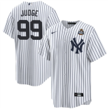 Men's New York Yankees #99 Aaron Judge White 2024 World Series With Name Jersey