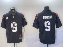 Men's Cincinnati Bengals #9 Joe Burrow Black 2024 F.U.S.E Vapor Untouchable Limited Jersey