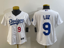 Women MLB Los Angeles Dodgers #9 Lux White Game Nike Jersey