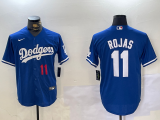 Men's Los Angeles Dodgers #11 Rojas Blue Game Nike Jersey