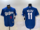 Men's Los Angeles Dodgers #11 Rojas Blue Game Nike Jersey