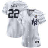 Women's New York Yankees #22 Juan Soto White 2024 World Series Baseball Jersey