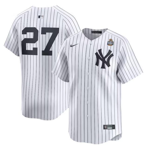 Men's New York Yankees #27 Giancarlo Stanton White 2024 World Series Home Jersey