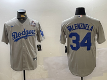 Men's Los Angeles Dodgers #34 Toro Valenzuela Grey White 2024 World Series Jersey