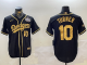Men's Los Angeles Dodgers #10 Justin Turner Black/Gold 2024 World Series Stitched Jersey