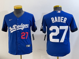 Youth Men's Los Angeles Dodgers #27 Bauer Royal City Connect Jersey