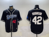 Men's Los Angeles Dodgers #42 Robinson Black Stitched Jersey