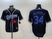 Men's Los Angeles Dodgers #34 Toro Valenzuela Black Stitched Jersey