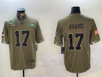 Men's New York Jets #17 Davante Adams Olive Green Salute to Service Jersey