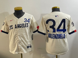 Youth Los Angeles Dodgers #34 Toro Valenzuela Cream 2024 City Connect Limited Stitched Jersey
