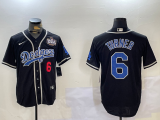 MLB Los Angeles Dodgers #6 Turner Black 2024 World Series Jersey